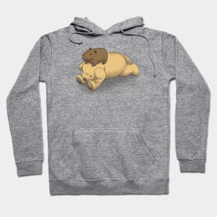 A Baby Capybara and a Puppy Hoodie